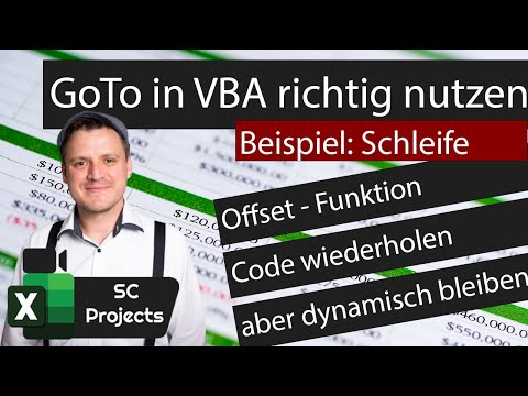 GoTo Funktion in Microsoft Excel VBA sinnvoll nutzen. Beispiel: Schleife mit Offset-Funktion