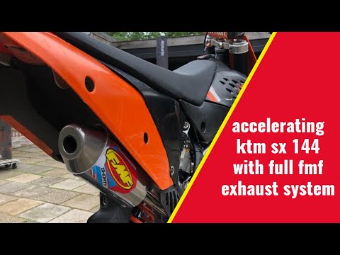 accelerating ktm sx 144 with full fmf exhaust system