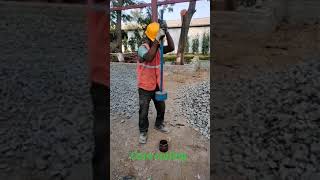 core cutting to test compaction of soil #pavement # mitti # soil capacity