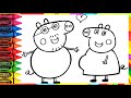 How To Draw Peppa Pig Family Draw Daddy Pig And Mummy Pig