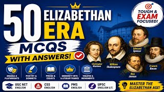 Top 50 UGC NET English Literature MCQs | Elizabethan Age/Era MCQs  | PGTRB, JKPSC, PMS, UPSC, PGT