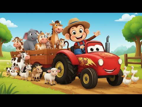 Monkey Funny | Cute Monkey pogo Lifts a Heavy  Tractor Wheel Like a Hero! | funny Monkey Cartoon