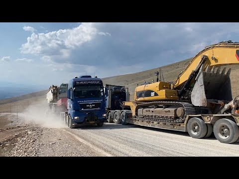 Transporting The Caterpillar 336D  Excavator And Caterpillar 350 - Fasoulas Heavy Transports