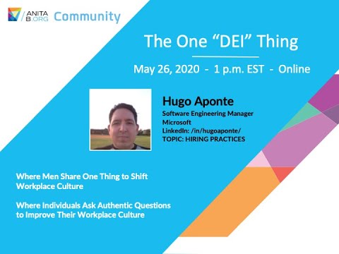 Hugo Aponte shares One "DEI" Thing: Hiring Practices (Intro ends 1 ...