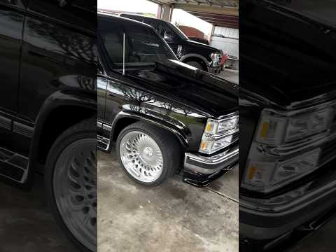 18x11 Billet Specialties on OBS Chevy Silverado StepSide #obschevy #billet. #singlecab #silverado