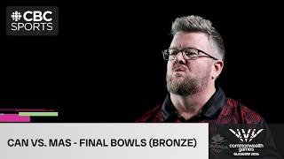 Final bowls of Canada's men's pairs bronze medal bowls match on Day 10 of 2026 Commonwealth Games