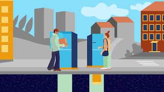 Dispose a waste bag and recieve a package