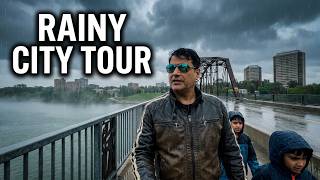 Saskatoon city tour, with my kids, in rainy weather, eating delicious, poutine