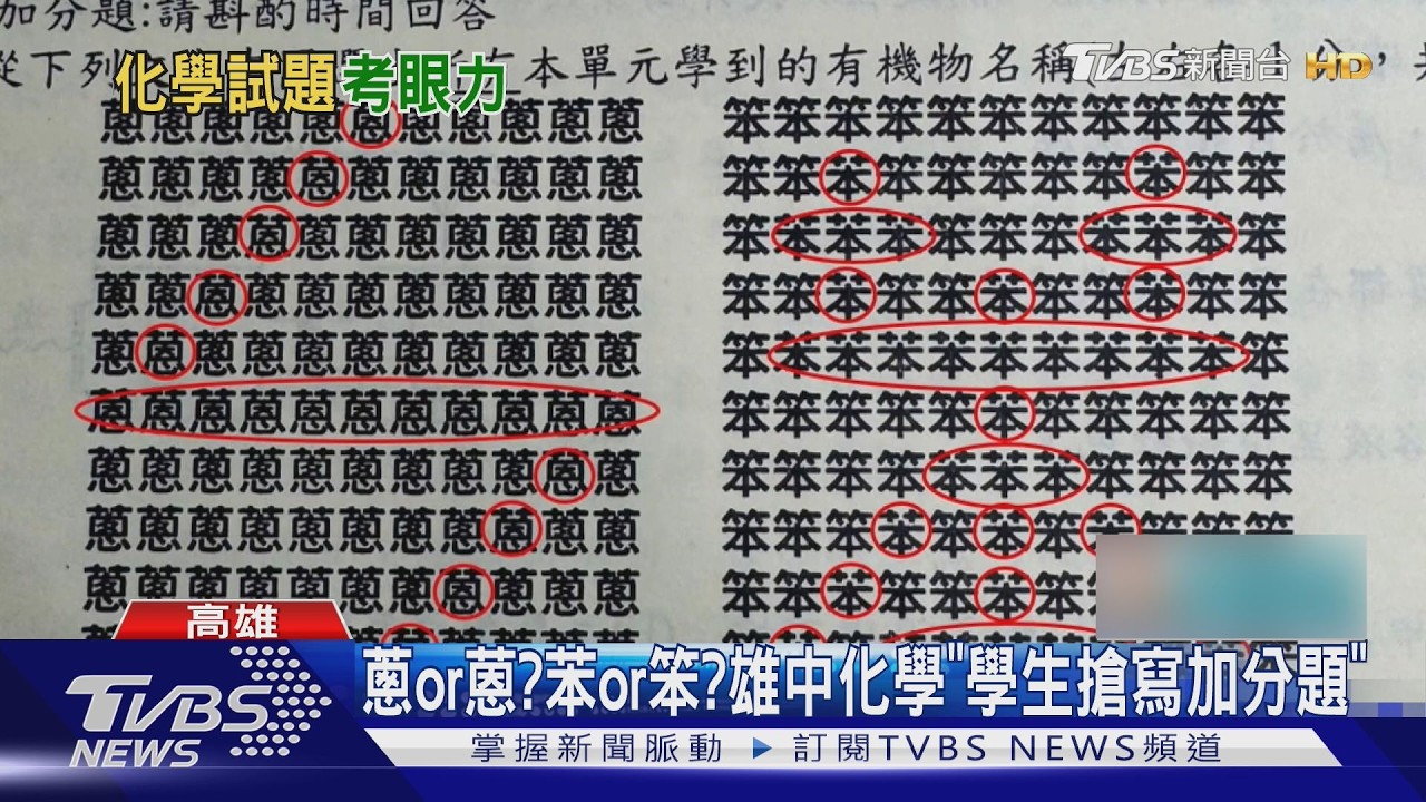 影音/雄中出奇招!化學考卷變「大家來找碴」 極限辨字加分