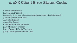 4.  4XX Client Error Status Code