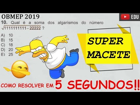 OBMEP 2019 - Resolvi em 5 SEGUNDOS pelo MACETE (Questão 10 - Nível 3)