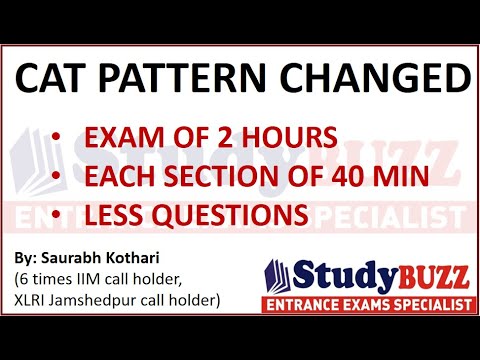 CAT 2020 pattern changed: Exam of 2 hours only, each section 40 minutes, less questions in each sec