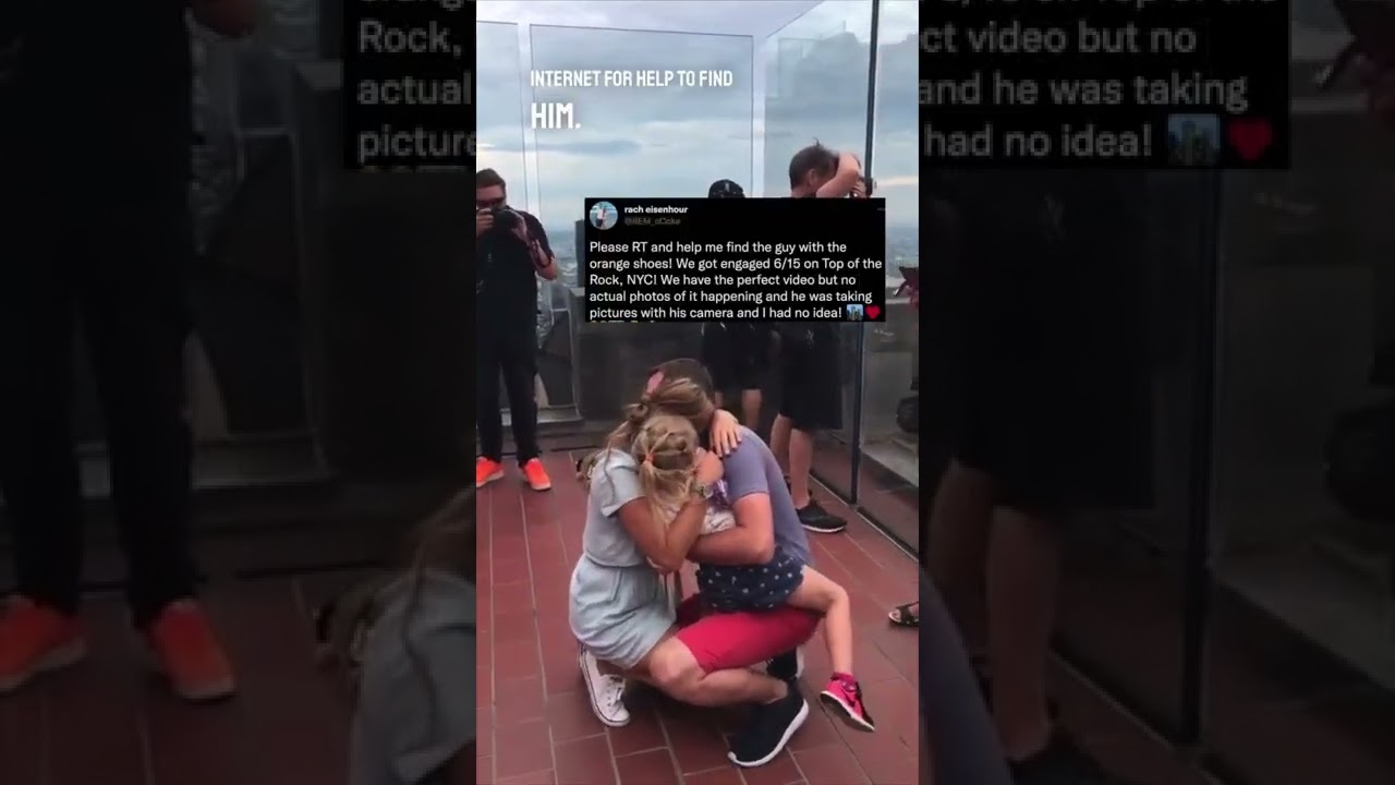 They found the stranger who took a picture of their proposal 👏😱