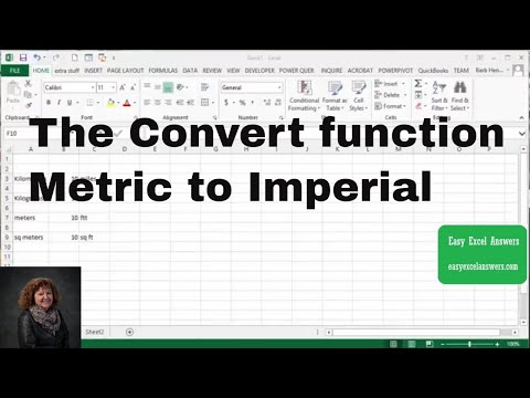 Part of a video titled The Convert function in Excel Metric to Imperial - YouTube
