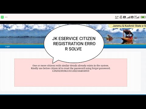 JK ESERVICE CITIZEN REGISTRATION error solve
