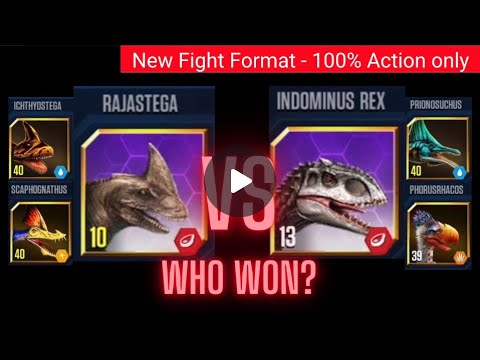 Rajastega vs Indominus Rex New PVP Fight Highlights | Jurassic World The Game Full HD