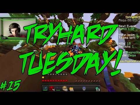 "THE 30 BOMB + NEW SERIES KILL RECORD!" Try Hard Tuesday #15 (Hypixel Mega Skywars)