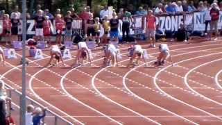 preview picture of video 'NM Tønsberg 2013 - 100m kvinner semifinale 2'
