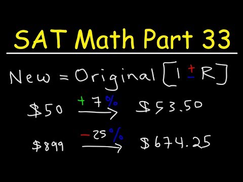SAT Math Part 33 Percents Original Price Sales Tax Discounts Membership