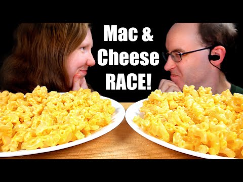ASMR MAC & CHEESE RACE MUKBANG EATING SOUNDS