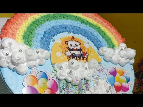1 &1/2 kg Rainbow 🌈 theme cake ll 3 pound Rainbow cake design ll