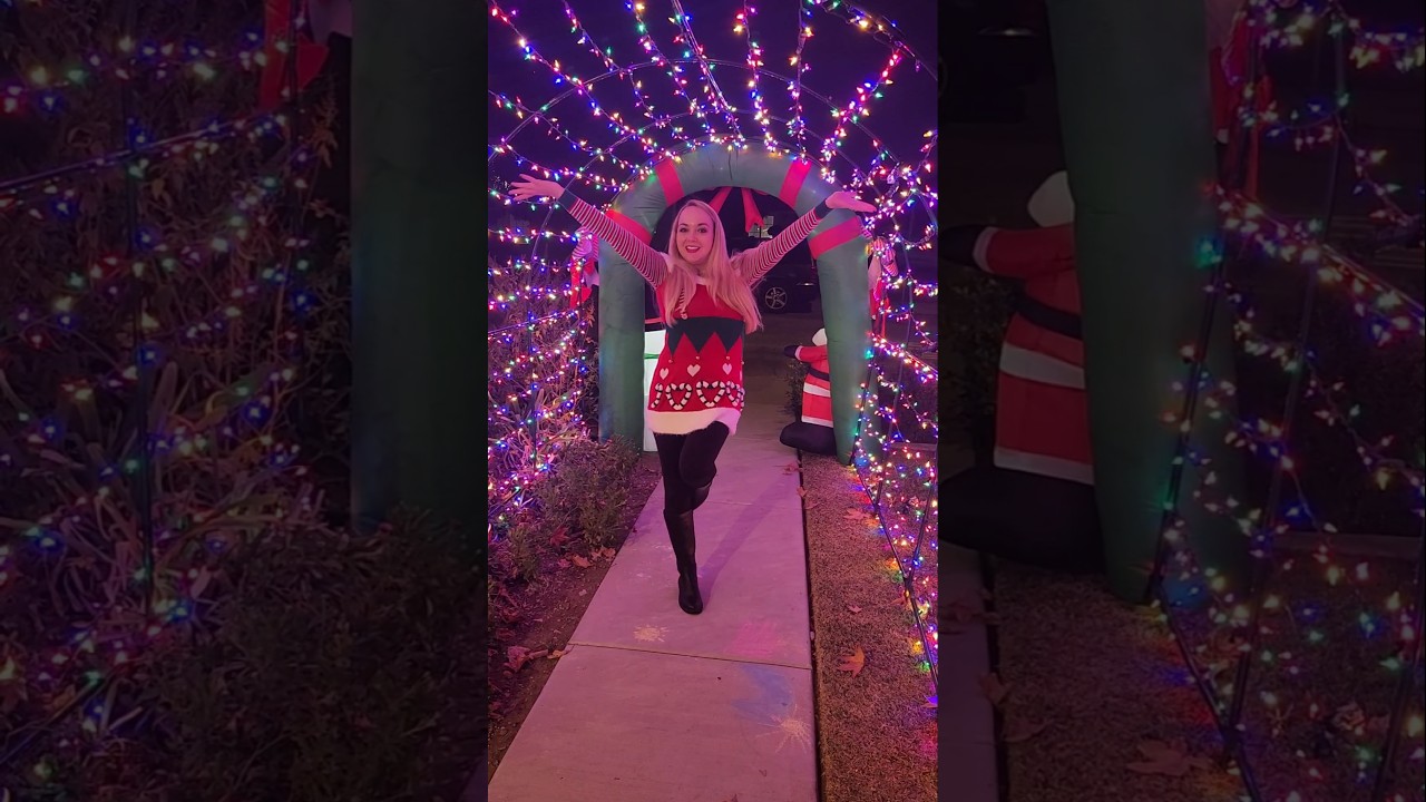 Make a Christmas light tunnel with me! 🎄✨️ #shorts #christmas #christmasdecor