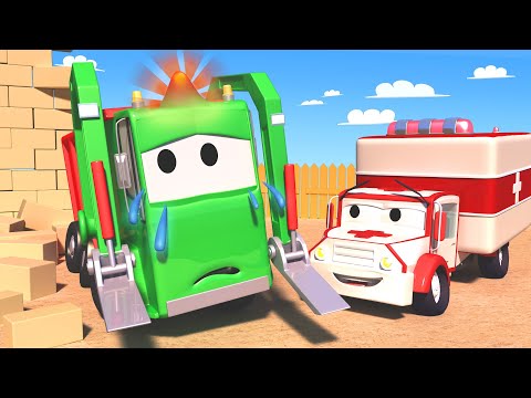 Amber the Ambulance -  Gary The Garbage Truck Has a Big Bump on His Head! - Car City ! Cars cartoon
