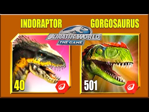 INDORAPTOR VS GORGOSAURUS | JURASSIC WORLD THE GAME