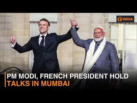PM Modi, French President hold talks in Mumbai
