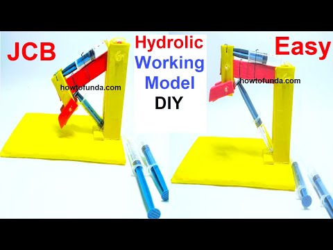 hydraulic jcb working model science project for exhibition in simple and easy steps DIY pandit
