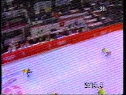 5000 metre Mens Short Track Speed Skating relay Semi-final - Albertville Winter Olympic Games 1992