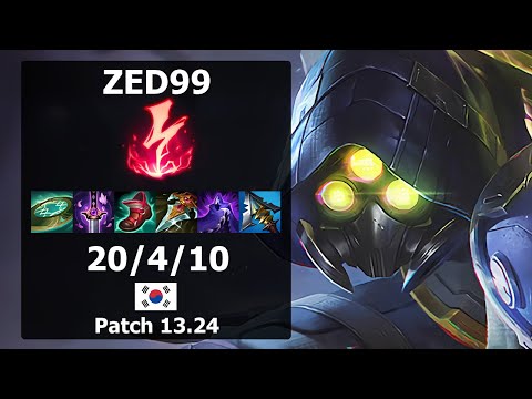 Zed99 Zed MID vs Yone| Patch 13.24 KR Challenger