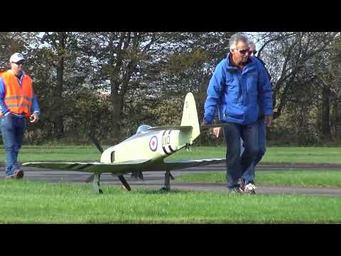 SEA FURY RC SCALE 4X PROP RADIAL ENGINE MODEL AIRPLANE HARD LANDING!!