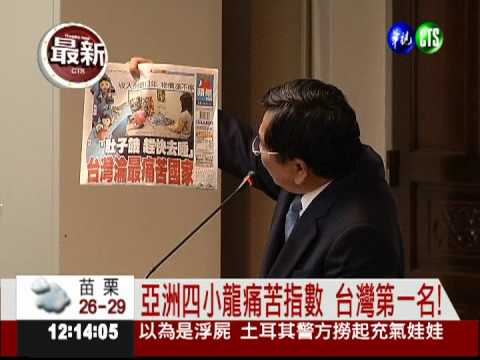 亞洲四小龍痛苦指數 台灣第一!