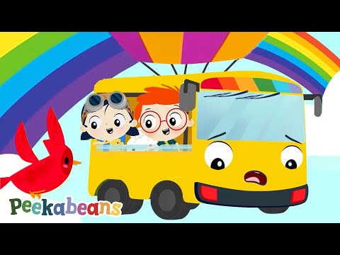 The Wheels On The Bus Go Round And Round | Flying Bus Version - Peekabeans