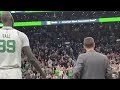 Tacko Fall receives a standing ovation as he checks in for his first Celtics minutes at TD Garden!