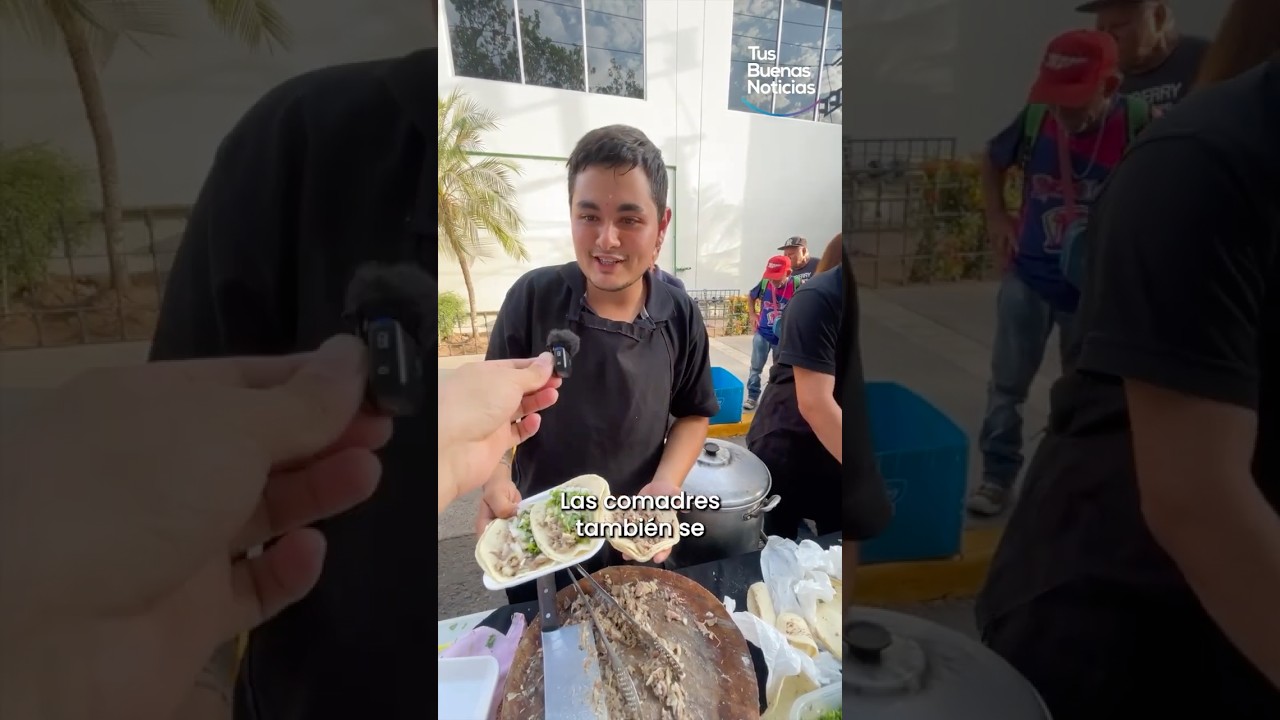 Luis Eduardo regal&oacute; tacos en el Hospital Pedi&aacute;trico de Culiac&aacute;n.