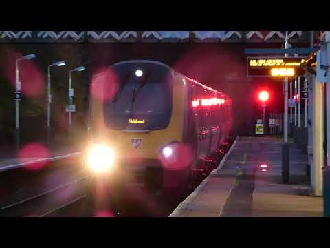 1829 Holyhead Virgin BR Train arrives at Flint Flintshire Wales UK 13.10.18