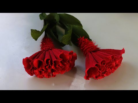 Cockscomb Paper Flower/ How To Make Cockscomb From Crepe Paper/ Paper Flower/ Craft Tutorial