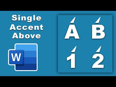 how to put Single accent above Letter and Number in Microsoft Word