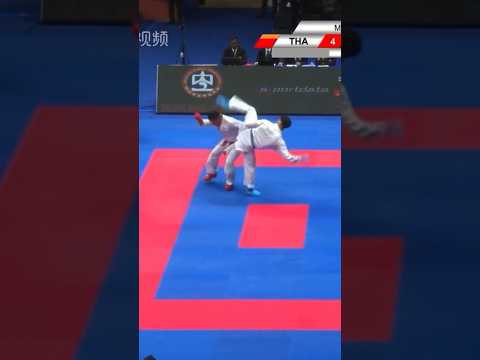 Double Ura Mawashigiri 🥋 🔥at  20th Asian Senior Karate Championship 2024 #worldkaratefederation