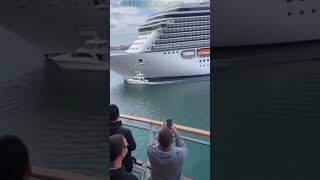Yacht Hits Cruise Ship After Getting Too Close 🚢😳