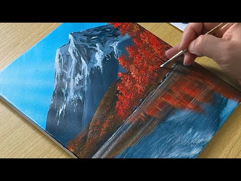 Easy Mountain Landscape Painting for Beginners | Step by Step