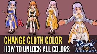 Cloth color changer preview and how to unlock all colors in Ragnarok M: eternal Love