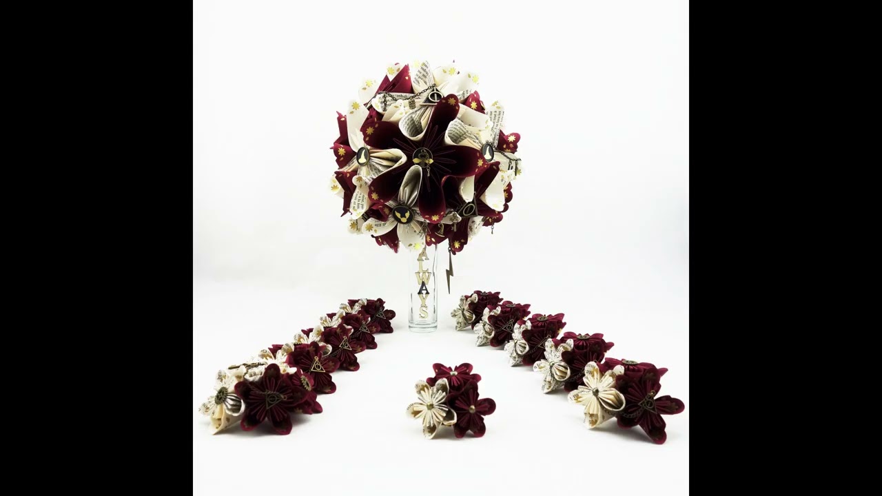 Bouquet de mariée Harry Potter mariage personnalisé en papier et origami SOLIGAMI®