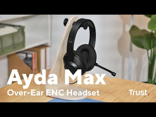 Auriculares Trust Ayda Max USB com fio USB-C/A para escritório com microfone preto video