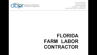 Florida Farm Labor Contractor Exam Study Guide (ENGLISH)