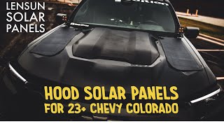 hood solar panels for 23+ Colorado  #lensunsolar #chevytrucks #zr2 #chevyoffroad @lensunsolar
