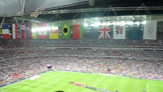 A view of the Wembley stadium crowd from the top tier