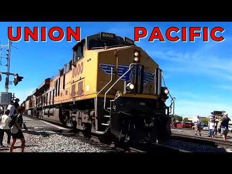 Union Pacific freight train, very fast train.